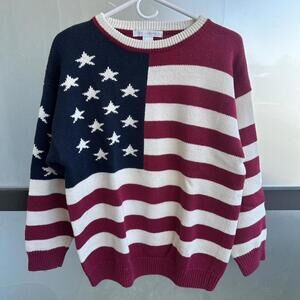 THE LIMITED Women's Red and Navy Jumper